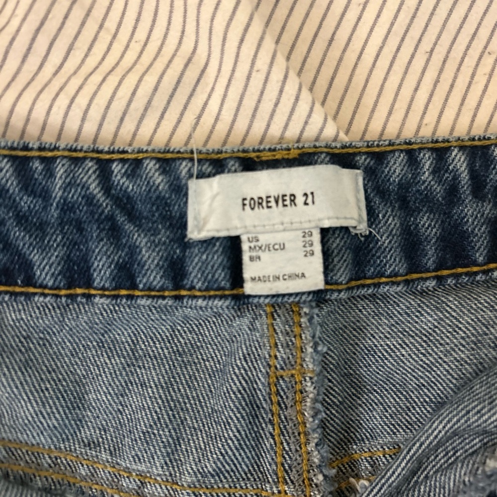 Women's Blue Distressed Jeans - Picture 2 of 3